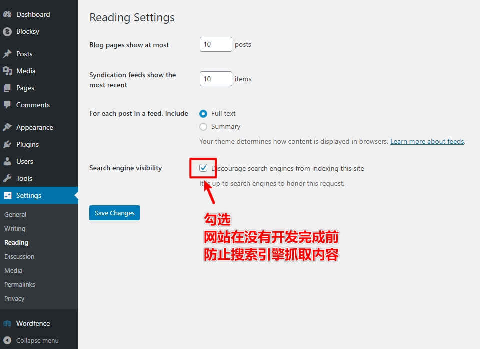 WordPress网站安装后常见基本设置 16 wordpress安装后常见设置-禁止搜索引擎抓取收录
